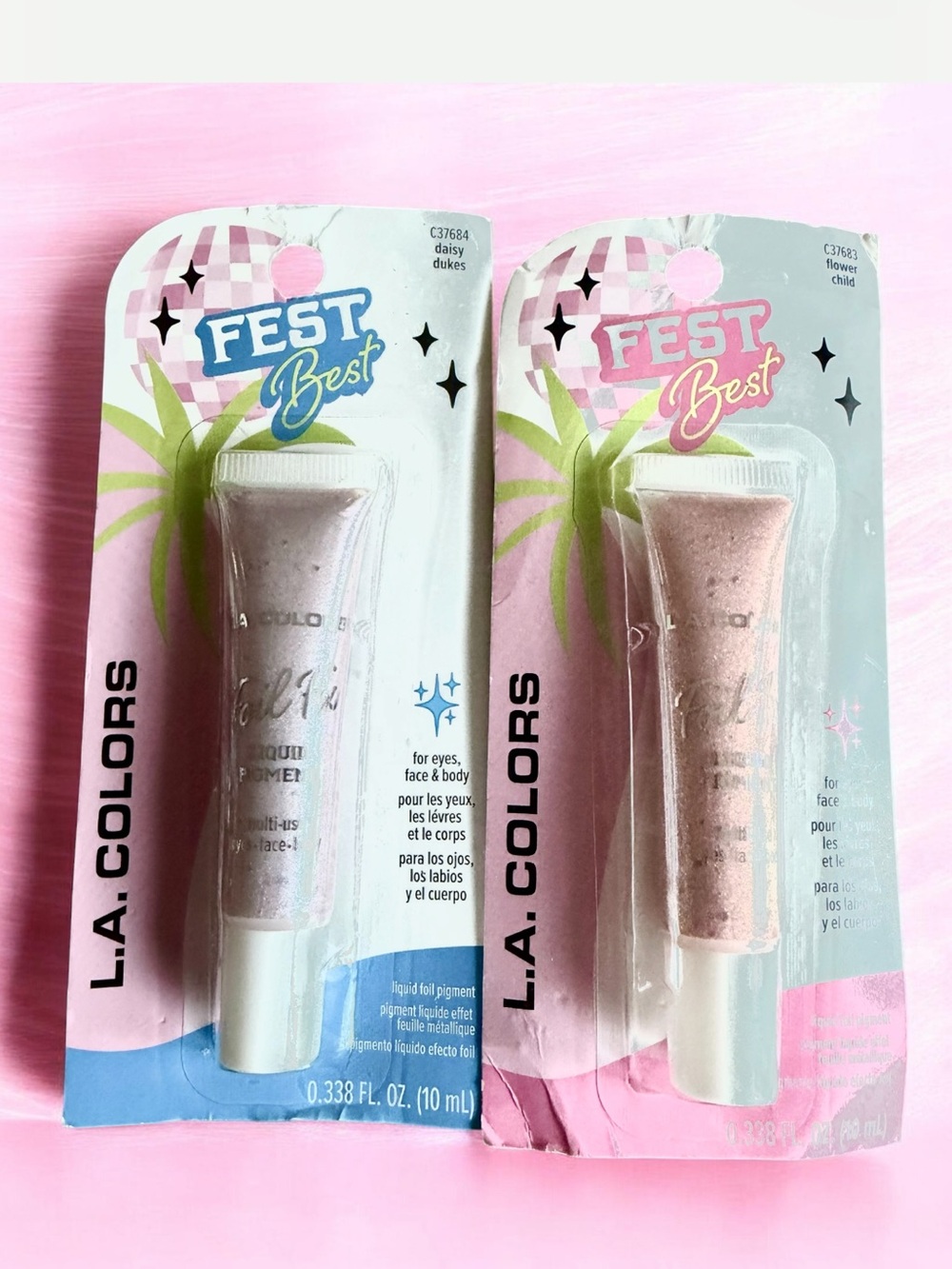 $ Sale L.A. COLORS 2pc Liquid Foil Pigment - highlighters Daisy Dukes Flower
